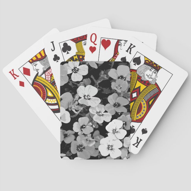 Watercolor Red Flower 2 Playing Cards (Back)