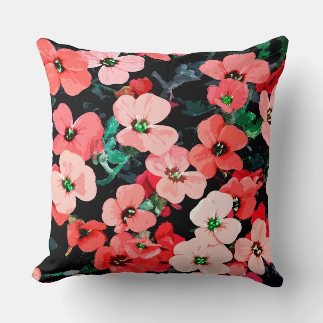 Watercolor Red Flower Cushion (Front)