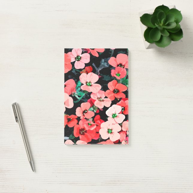 Watercolor Red Flower Post-it Notes (Office)