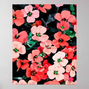 Watercolor Red Flower Poster