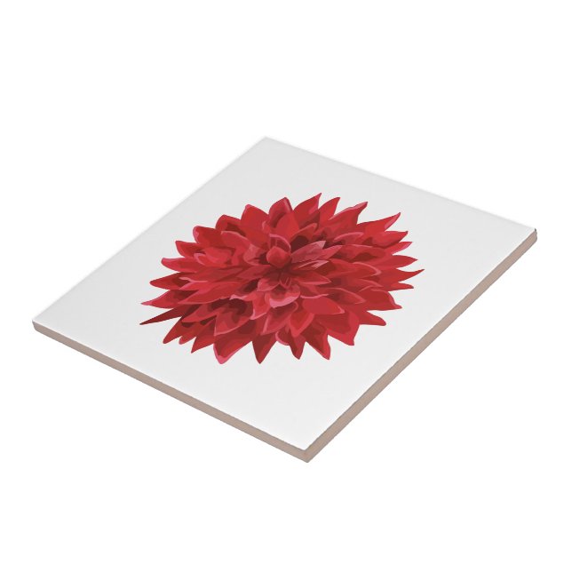 Watercolor Red Flower Tile (Side)