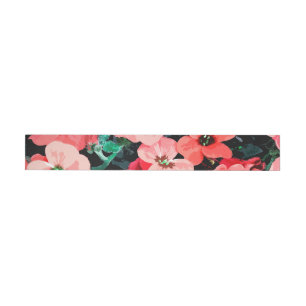Watercolor Red Flower Wrap Around Label