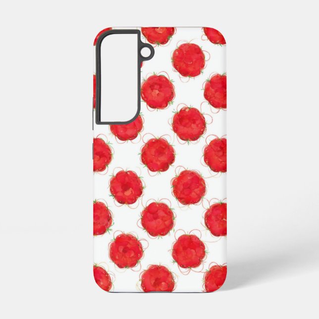 Watercolor Red Fruit Repeat Pattern Samsung Galaxy S22 Case (Back)