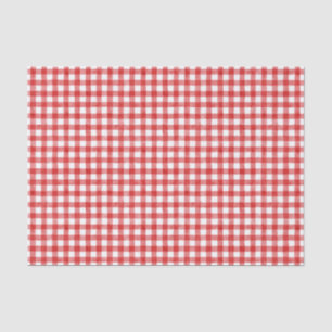 Watercolor Red Gingham Tissue Paper