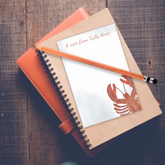 Watercolor Red Lobster Personalised  Post-it Notes (Red lobster watercolor personalized post it notes.)