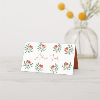 Watercolor Red Mushroom wedding, Weddings Place Card