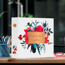 Watercolor red navy copper geometric portfolio