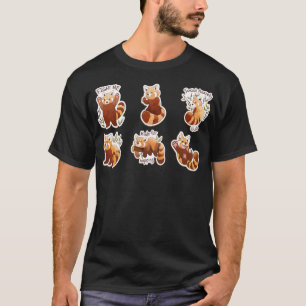 WATERCOLOR RED PANDA STICKERS SET T-Shirt