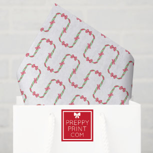 Watercolor Red Polka Dot Bow Christmas Tissue Paper