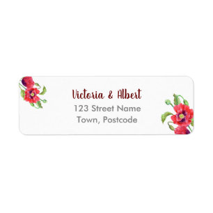 Watercolor Red Poppies Floral Art