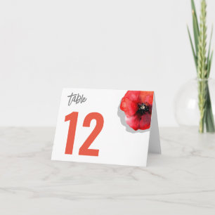 Watercolor red poppy flor Folded Note Card