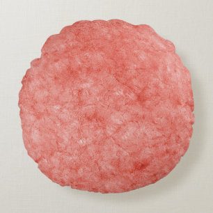 Watercolor Red & Rose Gold Decorative Round Cushion