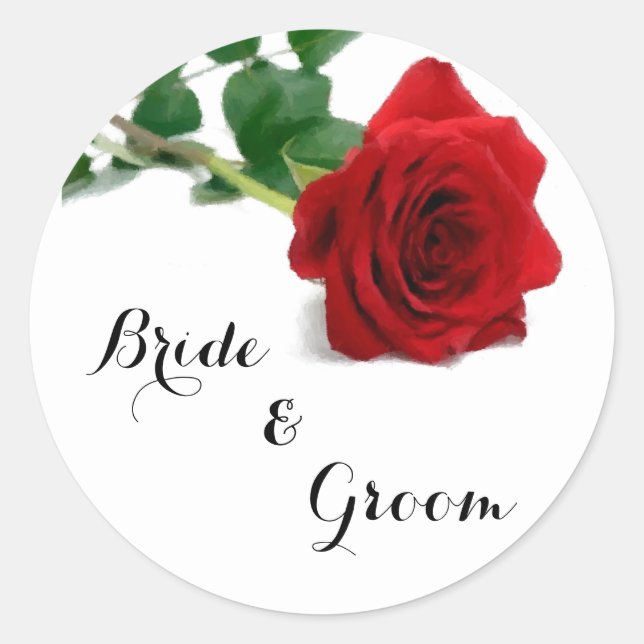 Watercolor Red Rose - Roses Sticker (Front)
