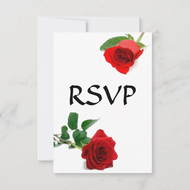 Watercolor Red Rose - RSVP Card (Front)