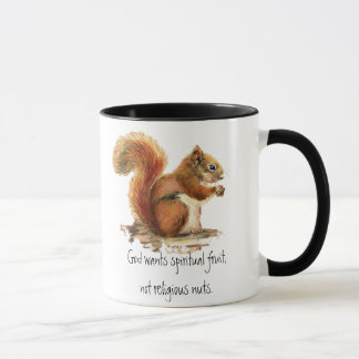 Watercolor Red Squirrel, Funny Quote Mug