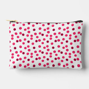Watercolor red watercolor polka dot pattern accessory pouch