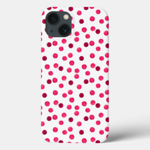 Watercolor  red watercolor polka dot pattern iPhone 13 case