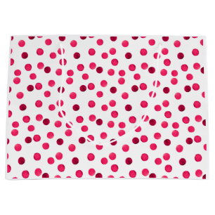 Watercolor  red watercolor polka dot pattern large gift bag