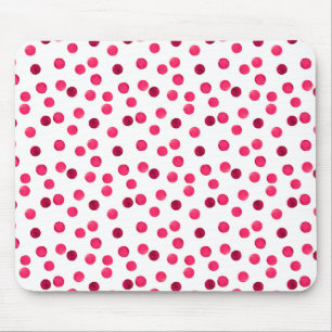 Watercolor red watercolor polka dot pattern mouse mat