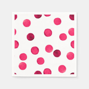 Watercolor  red watercolor polka dot pattern napkin