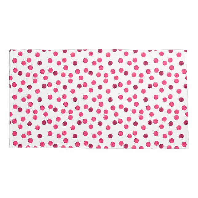 Watercolor  red watercolor polka dot pattern pillowcase (Back)