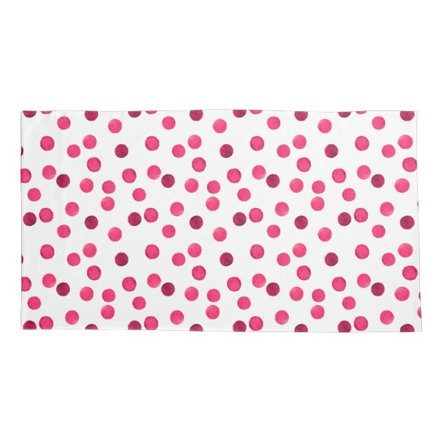 Watercolor  red watercolor polka dot pattern pillowcase (Back)