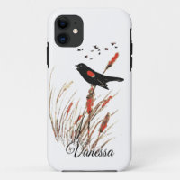 Watercolor Red-Winged Blackbird - Bird Collection