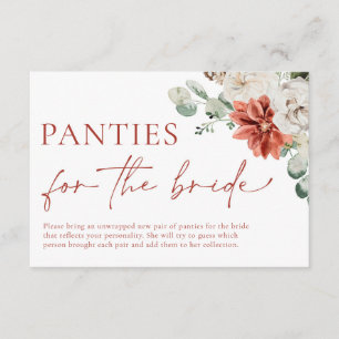 Watercolor Red Winter Christmas Holiday Panty Game Enclosure Card