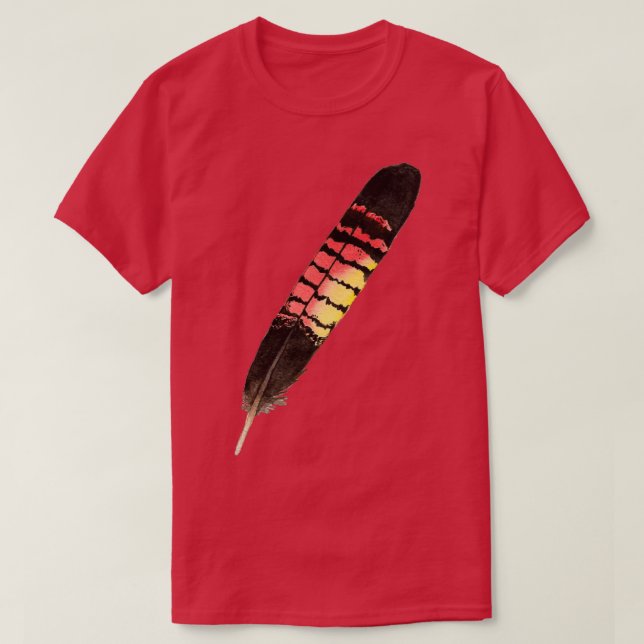 Watercolor Redtailed cockatoo feathers painting T-Shirt (Design Front)