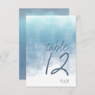 Watercolor Reflections Table Number Blue ID774
