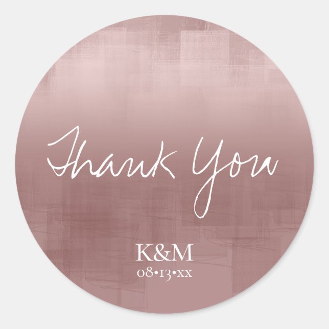 Watercolor Reflections Thank You Cinnamon2 ID774 Classic Round Sticker (Front)