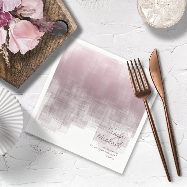 Watercolor Reflections Thank You Mauve ID774 Napkin (Creator Uploaded)