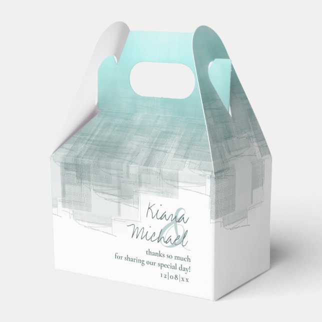 Watercolor Reflections Thank You Teal V2 ID774 Favour Box (Front Side)