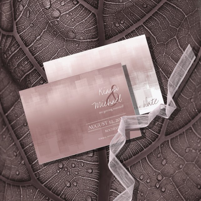 Watercolor Reflections Wedding Cinnamon Rose ID774 Save The Date (Creator Uploaded)