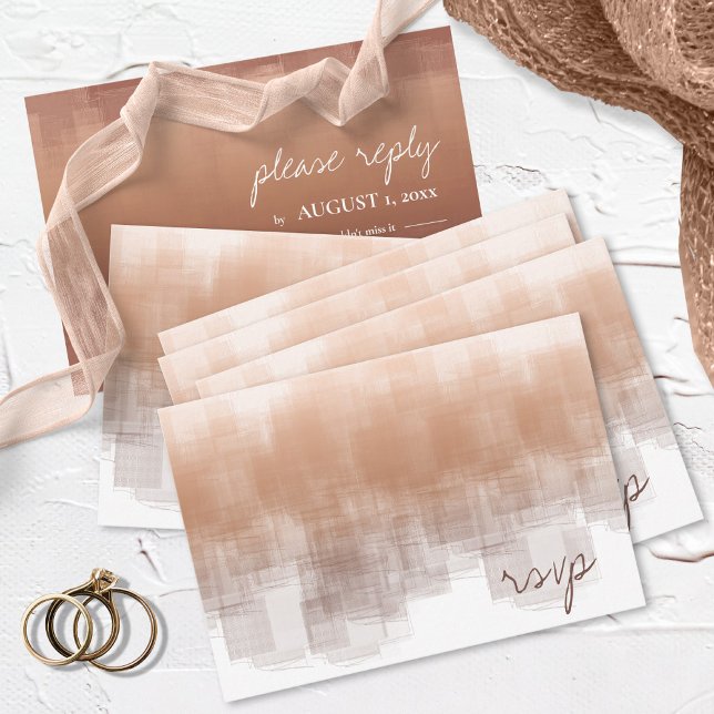 Watercolor Reflections Wedding Clay ID774 RSVP Card (Creator Uploaded)