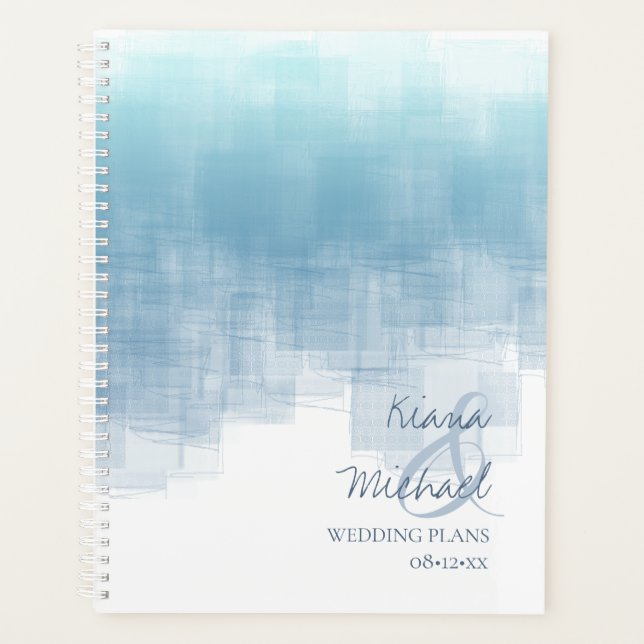 Watercolor Reflections Wedding Dusty Blue ID774 Planner (Front)