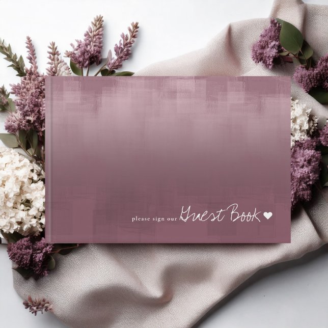 Watercolor Reflections Wedding Mauve ID774 Guest Book (Creator Uploaded)