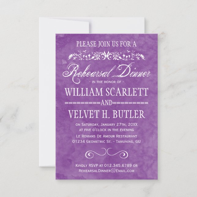 Watercolor Rehearsal Dinner Invitations (Front)