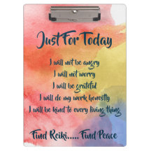 Watercolor Reiki Principles Clipboard
