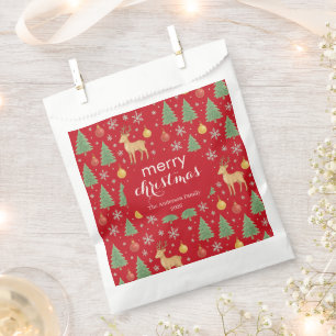 Watercolor Reindeer & Christmas Tree - Favour Bags