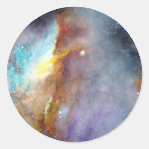Watercolor rendering of one of the great galaxies. classic round sticker