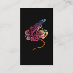 Watercolor Reptile Lizard Mandala Nature Business Card