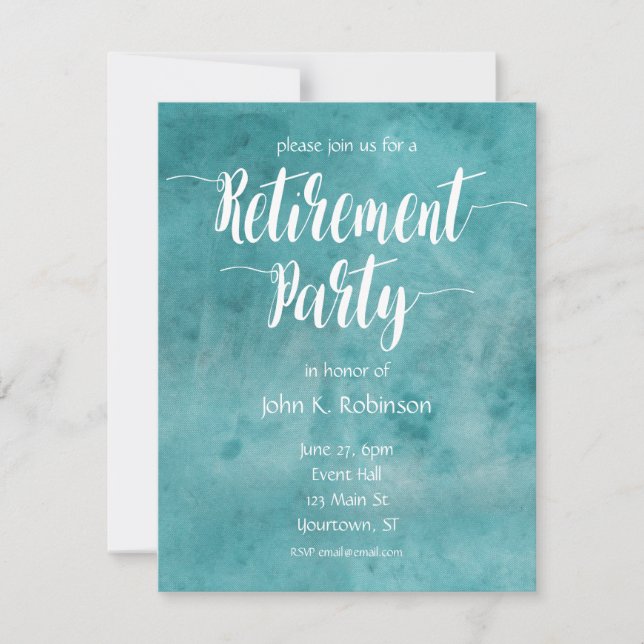 Watercolor Retirement Party Invitation (Front)