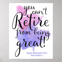 Watercolor Retirement Party Print Sign