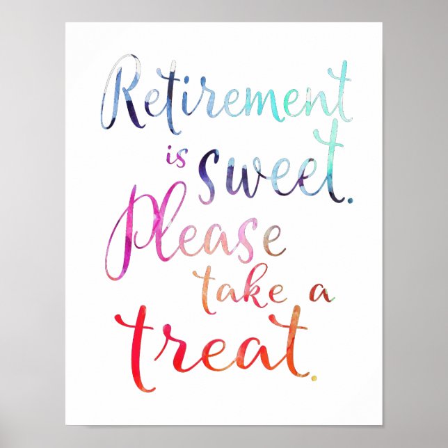 Watercolor Retirement Take A Sweet Print (Front)