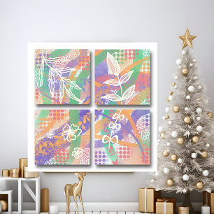 Watercolor retro abstract modern digital wall art