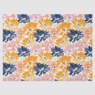 Watercolor Retro Floral Pattern Tissue Paper