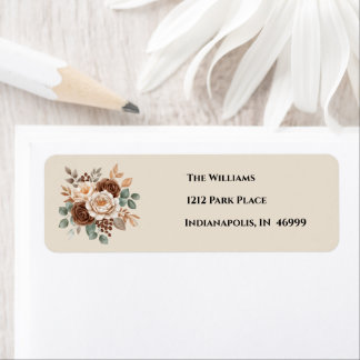 “Watercolor Return Address Label – Sage and Peach