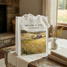 Watercolor Reusable Ohio Wedding Welcome Bags