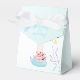 Watercolor Rhino Unicorn Baby Boy Shower Thank You Favour Box